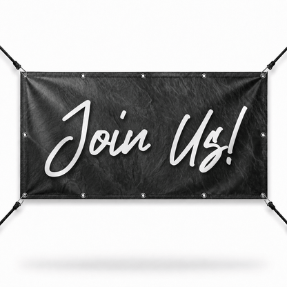 Join Us! Church Banner | Outdoor Vinyl Banner for Sunday Service & Visitor Outreach - Church Signs Fast