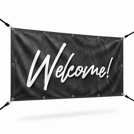 Welcome! Church Banner | Outdoor Vinyl Welcome Banner for Church Entrance & Visitor Outreach - Church Signs Fast