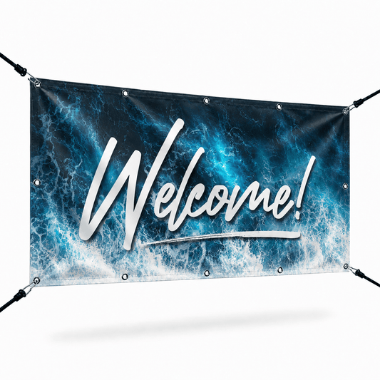Welcome Deep Waters Church Banner | Outdoor Vinyl Welcome Banner for Church Entrance - Church Signs Fast