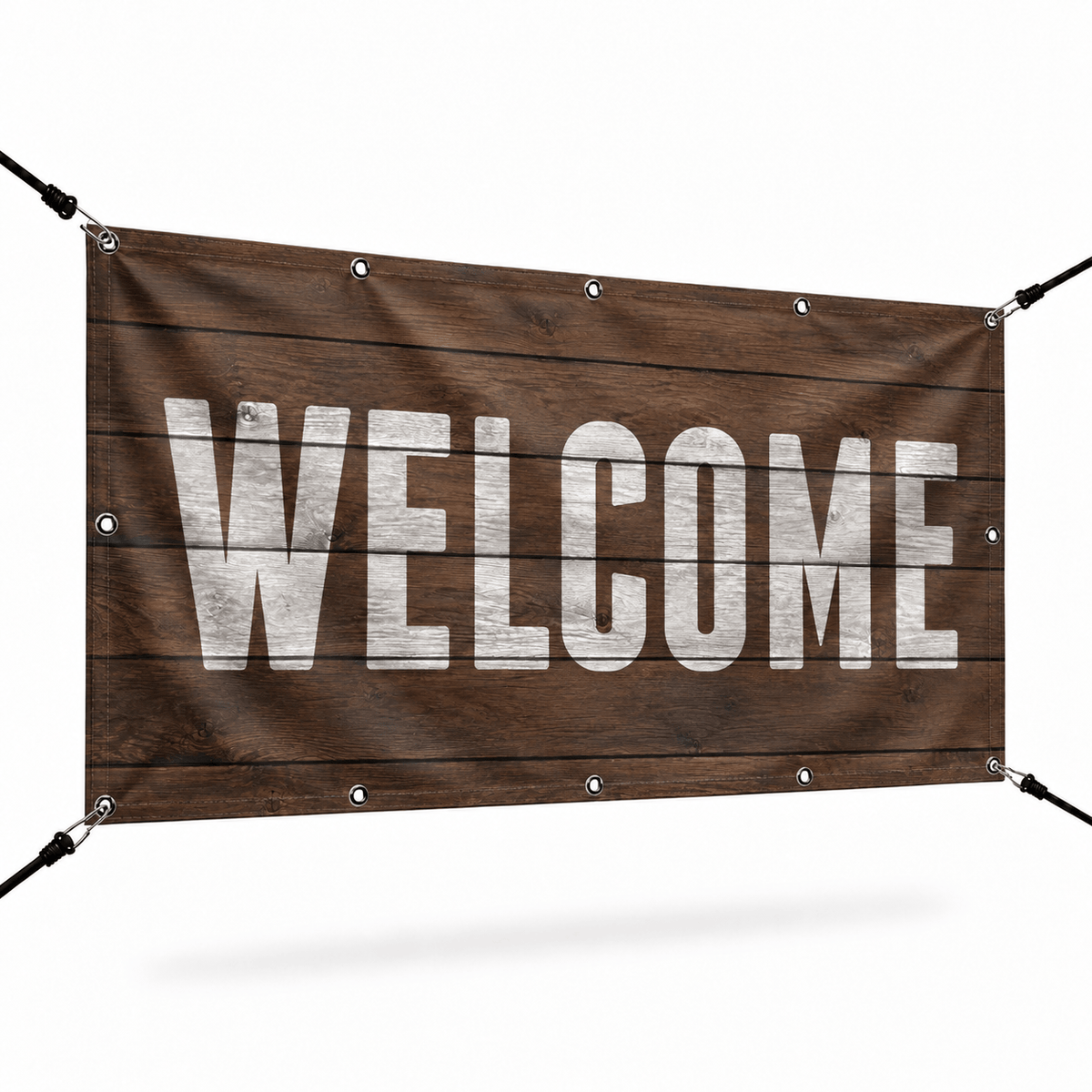 Welcome Hardwood Church Banner - Church Signs Fast